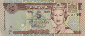 2002 FIVE DOLLARS FIJI BANKNOTE REF-1801 - WORLD BANKNOTES - Cambridgeshire Coins