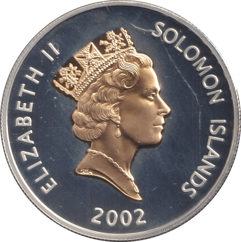 2002 FIVE DOLLARS SILVER PROOF SOLOMON ISLANDS - SILVER WORLD COINS - Cambridgeshire Coins