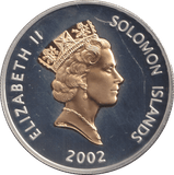2002 FIVE DOLLARS SILVER PROOF SOLOMON ISLANDS - SILVER WORLD COINS - Cambridgeshire Coins