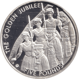 2002 FIVE POUNDS BAILIWICK OF JERSEY GOLDEN JUBILEE - SILVER WORLD COINS - Cambridgeshire Coins