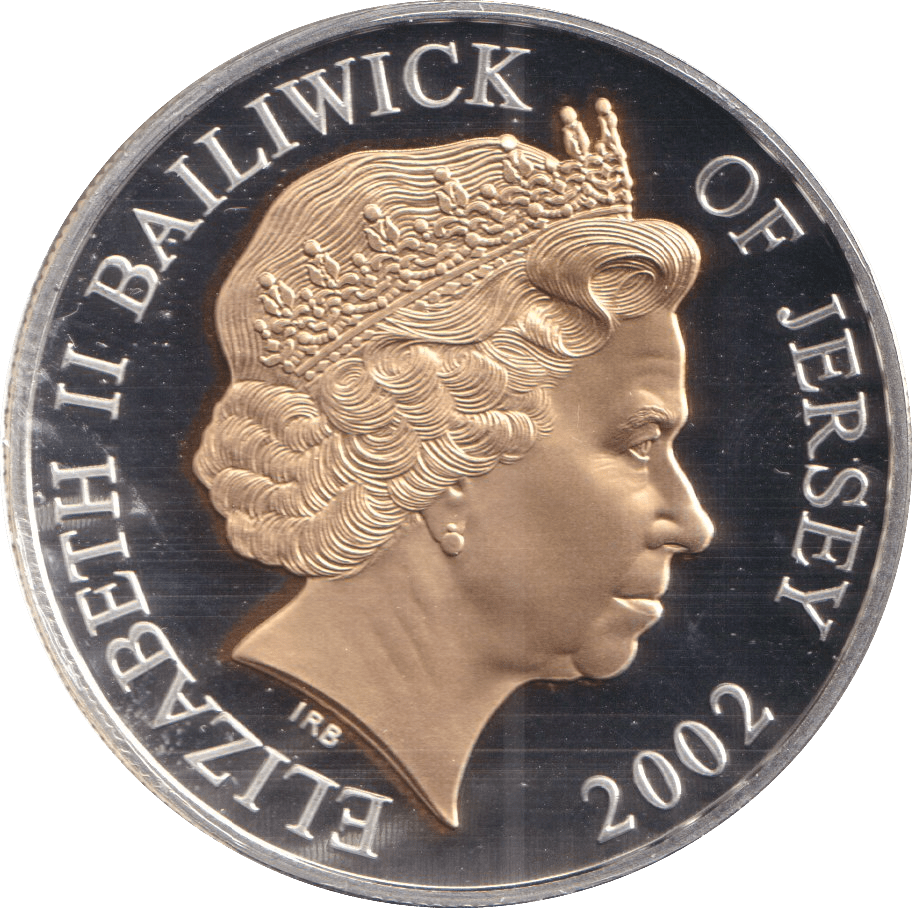 2002 FIVE POUNDS BAILIWICK OF JERSEY GOLDEN JUBILEE - SILVER WORLD COINS - Cambridgeshire Coins