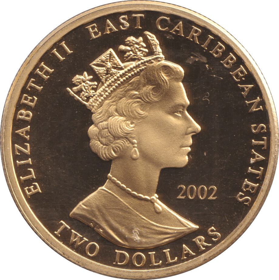 2002 GOLD PLATED 2 DOLLAR EAST CARIBBEAN STATES THE DUKE OF WELLINGTON - WORLD COINS - Cambridgeshire Coins