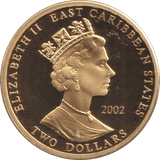 2002 GOLD PLATED 2 DOLLAR EAST CARIBBEAN STATES THE DUKE OF WELLINGTON - WORLD COINS - Cambridgeshire Coins