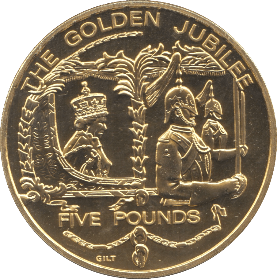 2002 GUERNSEY GOLDEN JUBILEE FIVE POUNDS - WORLD COINS - Cambridgeshire Coins