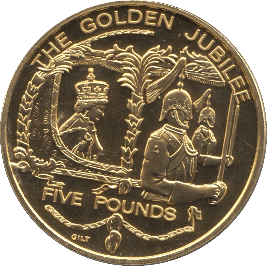 2002 GUERNSEY GOLDEN JUBILEE FIVE POUNDS - WORLD COINS - Cambridgeshire Coins