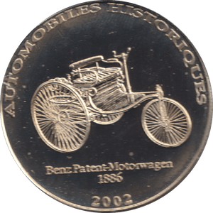 2002 HISTORY OF AUTOMOBILES BENZ PATENT MONTORWAGEN 1886 - WORLD COINS - Cambridgeshire Coins
