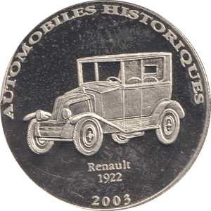 2002 HISTORY OF AUTOMOBILES RENAULT 1922 - WORLD COINS - Cambridgeshire Coins