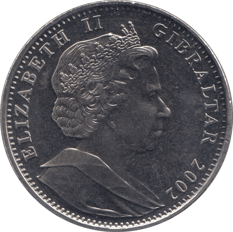 2002 ONE CROWN QUEEN ELIZABETH GOLDEN JUBILEE GIBRALTAR F123 - CROWN - Cambridgeshire Coins