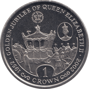 2002 ONE CROWN QUEEN ELIZABETH GOLDEN JUBILEE GIBRALTAR F123 - CROWN - Cambridgeshire Coins