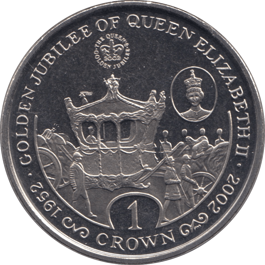 2002 ONE CROWN QUEEN ELIZABETH GOLDEN JUBILEE GIBRALTAR F123 - CROWN - Cambridgeshire Coins
