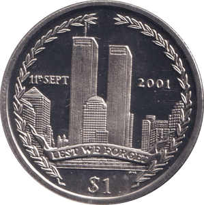 2002 ONE DOLLAR - 11TH SEPT 2001, LEST WE FORGET - WORLD COINS - Cambridgeshire Coins