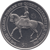 2002 ONE DOLLAR GOLDEN JUBILEE OF QUEEN ELIZABETH II - WORLD COINS - Cambridgeshire Coins