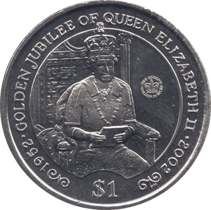 2002 ONE DOLLAR GOLDEN JUBILEE OF QUEEN ELIZABETH II - WORLD COINS - Cambridgeshire Coins