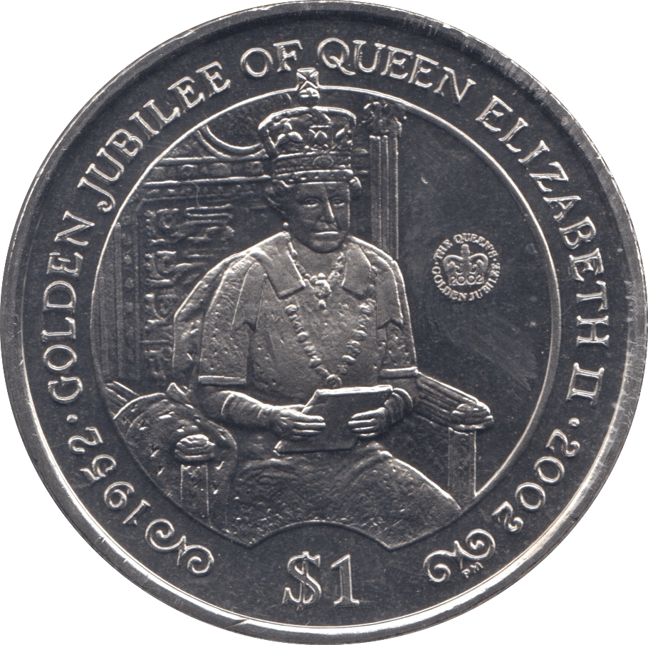 2002 ONE DOLLAR GOLDEN JUBILEE OF QUEEN ELIZABETH II - WORLD COINS - Cambridgeshire Coins