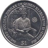 2002 ONE DOLLAR GOLDEN JUBILEE OF QUEEN ELIZABETH II - WORLD COINS - Cambridgeshire Coins