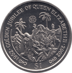 2002 ONE DOLLAR QUEEN ELIZABETH GOLDEN JUBILEE BRITISH VIRGIN ISLANDS F124 - CROWN - Cambridgeshire Coins