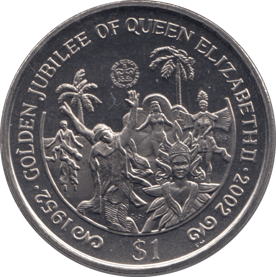 2002 ONE DOLLAR QUEEN ELIZABETH GOLDEN JUBILEE BRITISH VIRGIN ISLANDS F124 - CROWN - Cambridgeshire Coins