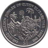 2002 ONE DOLLAR QUEEN ELIZABETH GOLDEN JUBILEE BRITISH VIRGIN ISLANDS F124 - CROWN - Cambridgeshire Coins