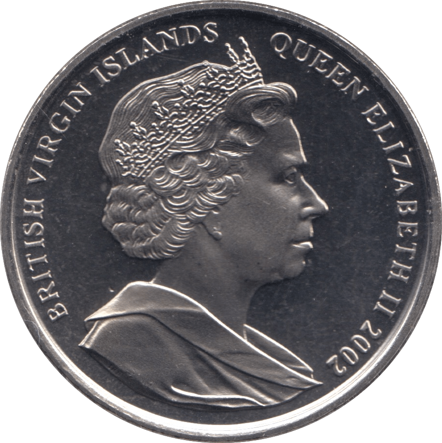 2002 ONE DOLLAR QUEEN ELIZABETH GOLDEN JUBILEE BRITISH VIRGIN ISLANDS F126 - CROWN - Cambridgeshire Coins