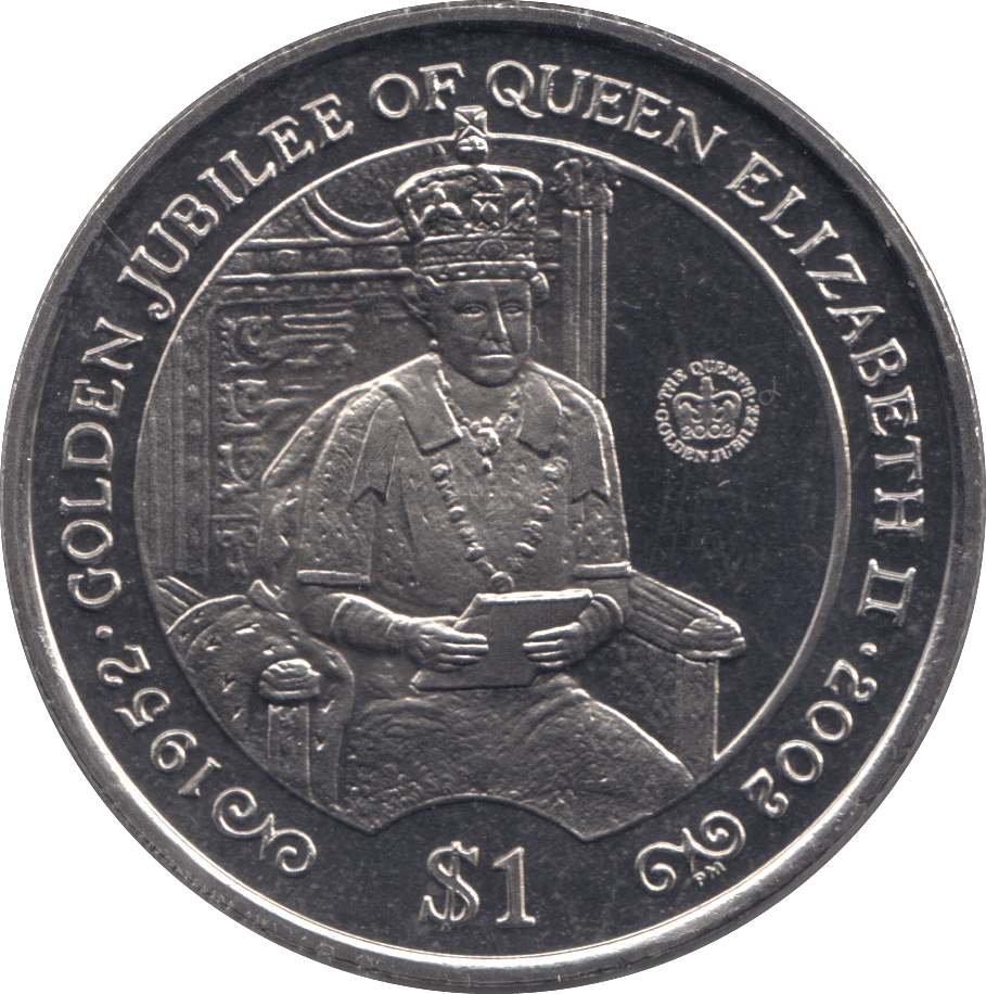 2002 ONE DOLLAR QUEEN ELIZABETH GOLDEN JUBILEE BRITISH VIRGIN ISLANDS F126 - CROWN - Cambridgeshire Coins