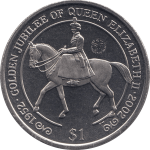2002 ONE DOLLAR QUEEN ELIZABETH GOLDEN JUBILEE BRITISH VIRGIN ISLANDS F127 - CROWN - Cambridgeshire Coins
