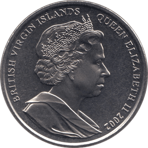 2002 ONE DOLLAR QUEEN ELIZABETH GOLDEN JUBILEE BRITISH VIRGIN ISLANDS F127 - CROWN - Cambridgeshire Coins