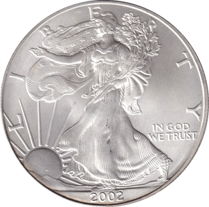 2002 SILVER LIBERTY DOLLAR USA - SILVER WORLD COINS - Cambridgeshire Coins