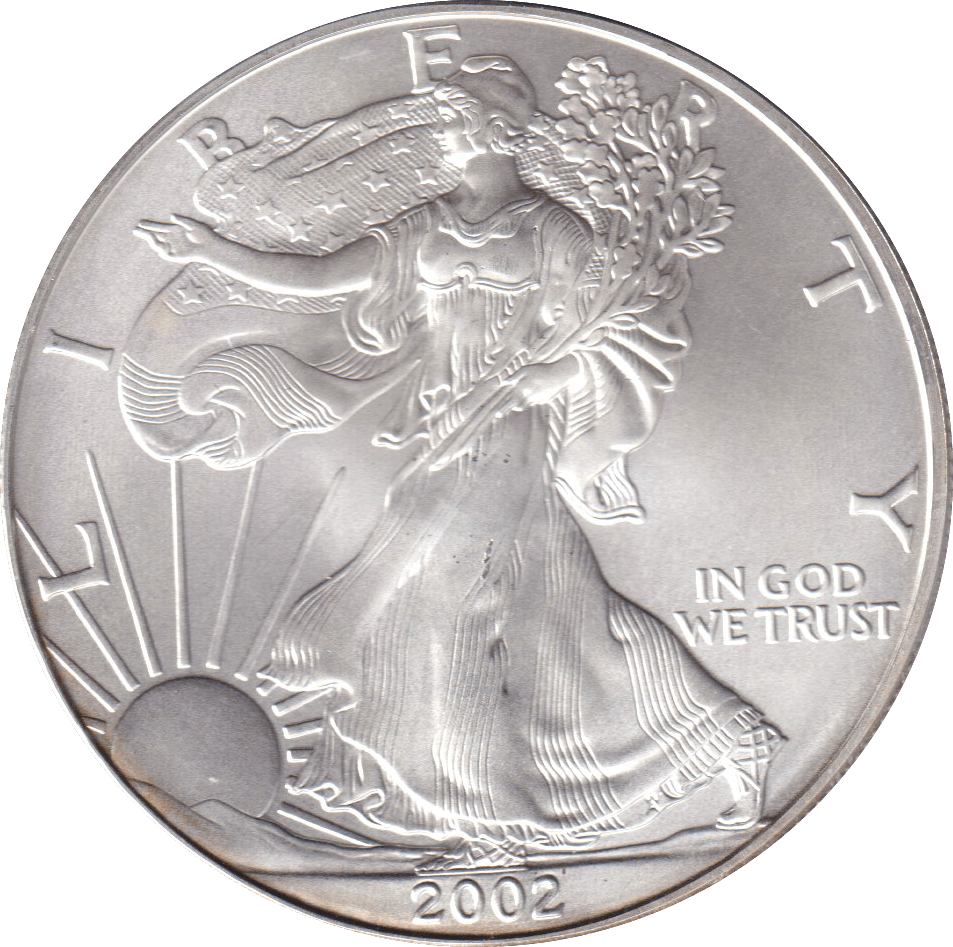 2002 SILVER LIBERTY DOLLAR USA - SILVER WORLD COINS - Cambridgeshire Coins
