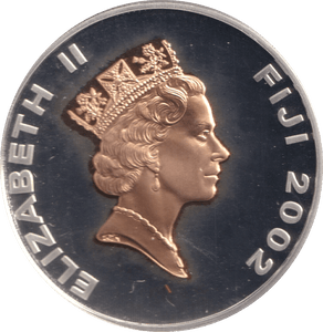 2002 SILVER PROOF 10 DOLLAR FIJI - SILVER WORLD COINS - Cambridgeshire Coins