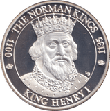 2002 SILVER PROOF 20 CROWN KING HENRY I - SILVER WORLD COINS - Cambridgeshire Coins