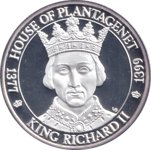 2002 SILVER PROOF 20 CROWN KING RICHARD II - SILVER WORLD COINS - Cambridgeshire Coins