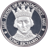 2002 SILVER PROOF 20 CROWN KING RICHARD II - SILVER WORLD COINS - Cambridgeshire Coins