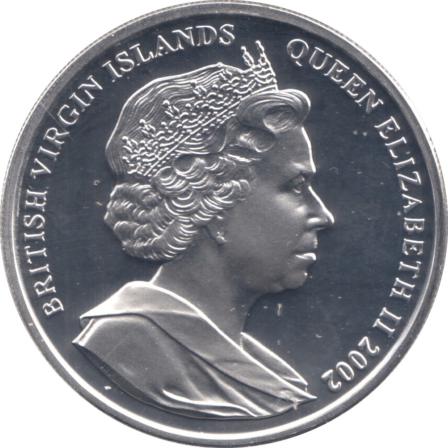 2002 SILVER PROOF DOLLAR IN MEMORIAM BRITISH VIRGIN ISLANDS - SILVER WORLD COINS - Cambridgeshire Coins