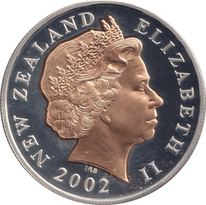 2002 SILVER PROOF FIVE DOLLAR NEW ZEALAND - SILVER WORLD COINS - Cambridgeshire Coins