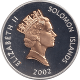 2002 SILVER PROOF FIVE DOLLAR SOLOMON ISLANDS - SILVER WORLD COINS - Cambridgeshire Coins