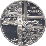 2002 SILVER PROOF FIVE POUNDS ALDERNEY - SILVER WORLD COINS - Cambridgeshire Coins