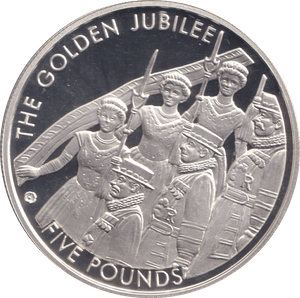 2002 SILVER PROOF FIVE POUNDS JERSEY - SILVER WORLD COINS - Cambridgeshire Coins