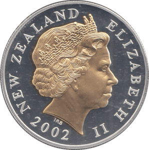 2002 SILVER PROOF GOLD PLATED FIVE DOLLARS - Silver Proof - Cambridgeshire Coins