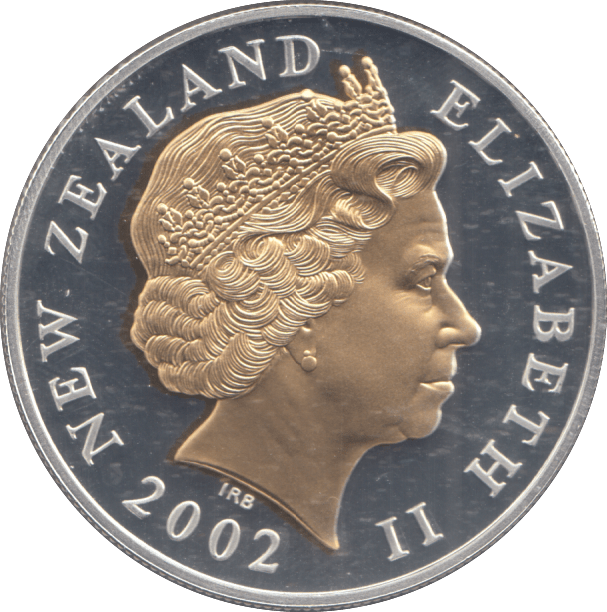 2002 SILVER PROOF GOLD PLATED FIVE DOLLARS - Silver Proof - Cambridgeshire Coins