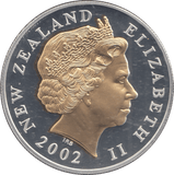 2002 SILVER PROOF GOLD PLATED FIVE DOLLARS - Silver Proof - Cambridgeshire Coins