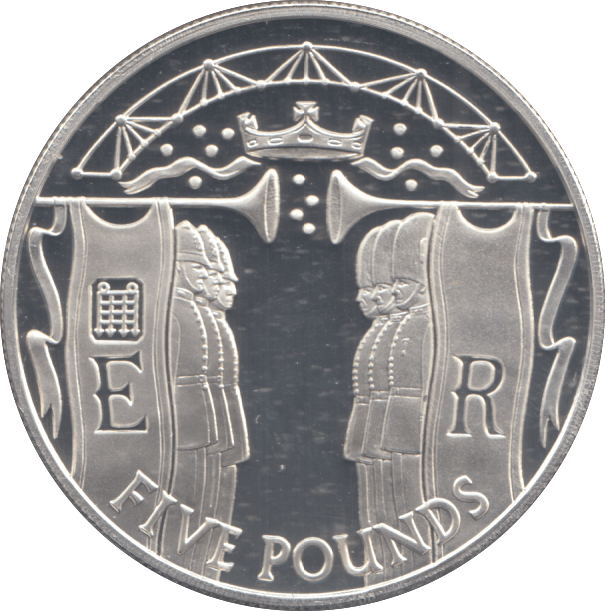 2002 SILVER PROOF GOLD PLATED FIVE POUNDS - £5 Silver Proof - Cambridgeshire Coins