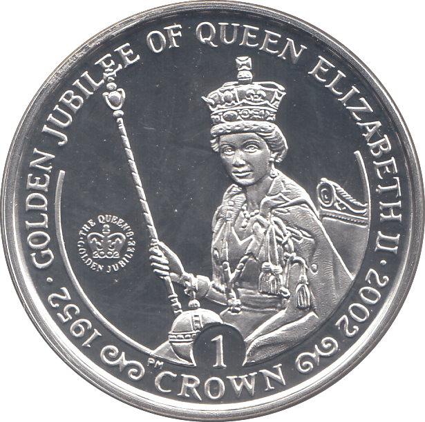 2002 SILVER PROOF ONE CROWN ISLE OF MAN - SILVER WORLD COINS - Cambridgeshire Coins