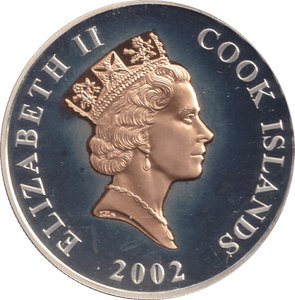 2002 SILVER PROOF ONE DOLLAR COOK ISLANDS - SILVER WORLD COINS - Cambridgeshire Coins