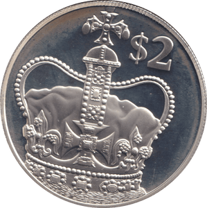 2002 SILVER PROOF TWO DOLLAR CAYMAN ISLANDS - SILVER WORLD COINS - Cambridgeshire Coins