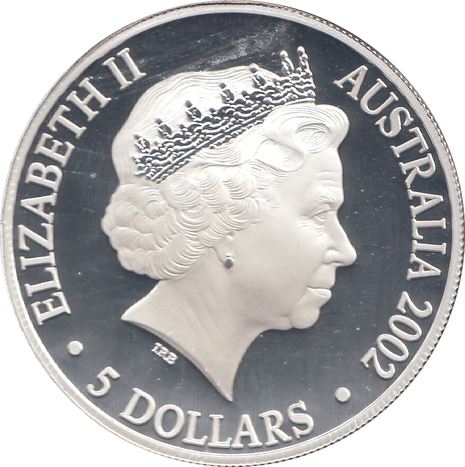 2002 SILVER THE QUEEN MOTHER FIVE DOLLAR ( PROOF ) - SILVER WORLD COINS - Cambridgeshire Coins