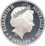 2002 SILVER THE QUEEN MOTHER FIVE DOLLAR ( PROOF ) - SILVER WORLD COINS - Cambridgeshire Coins