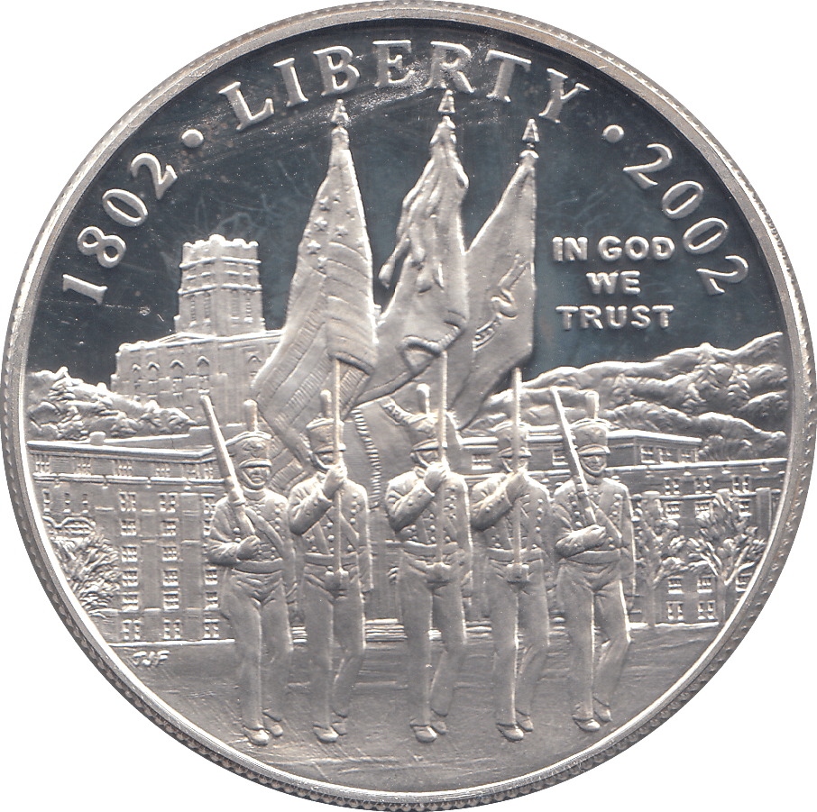 2002 SILVER WEST POINT ONE DOLLAR ( PROOF ) - SILVER WORLD COINS - Cambridgeshire Coins