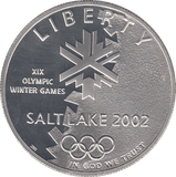 2002 SILVER XIX OLYMPIC WINTER GAMES ONE DOLLAR ( PROOF ) - SILVER WORLD COINS - Cambridgeshire Coins