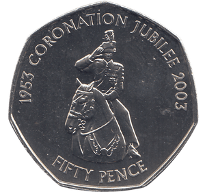 2003 50P QUEEN CORONATION JUBILEE ( BU ) - SILVER WORLD COINS - Cambridgeshire Coins