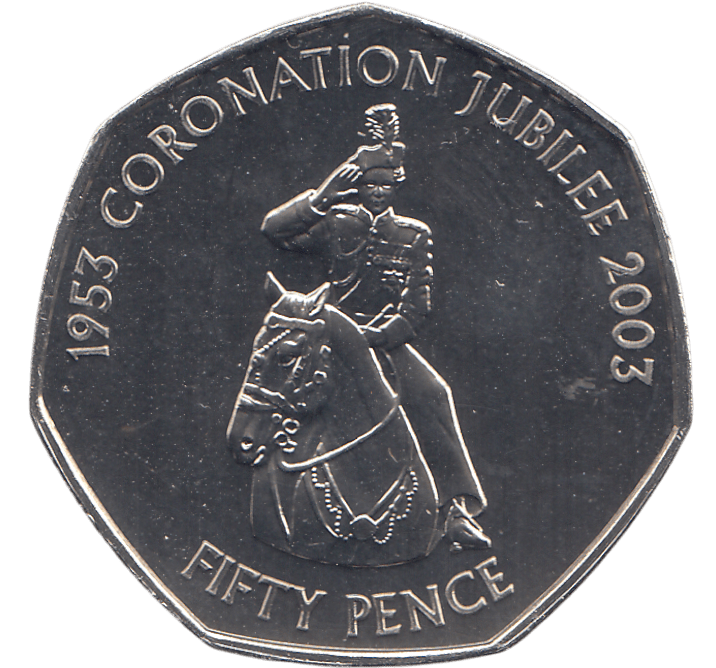 2003 50P QUEEN CORONATION JUBILEE ( BU ) - SILVER WORLD COINS - Cambridgeshire Coins